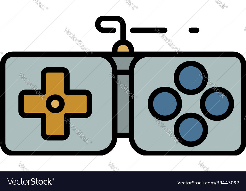 Collection Joystick Icon Color Outline Royalty Free Vector