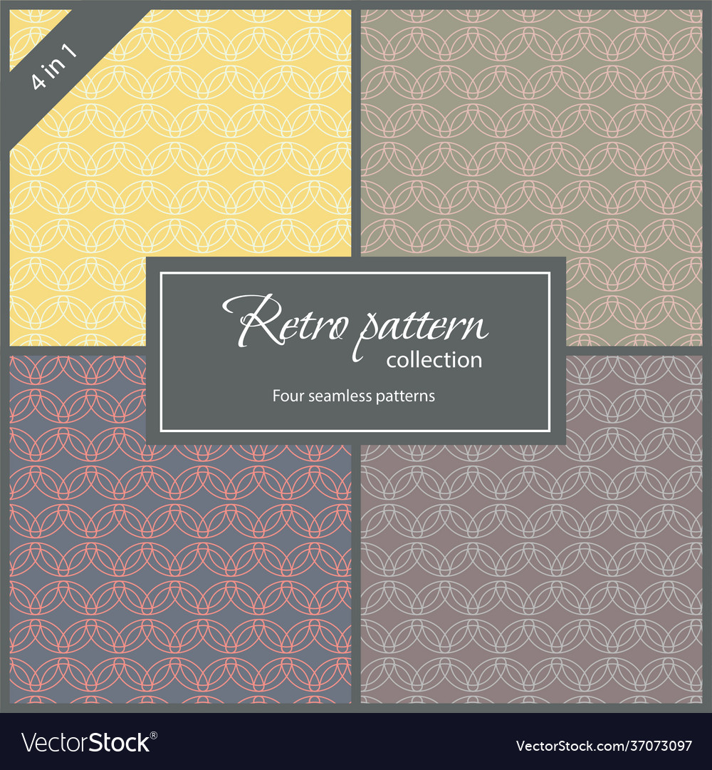 Seamless Patterns In Retro Style Pattern Vector Image