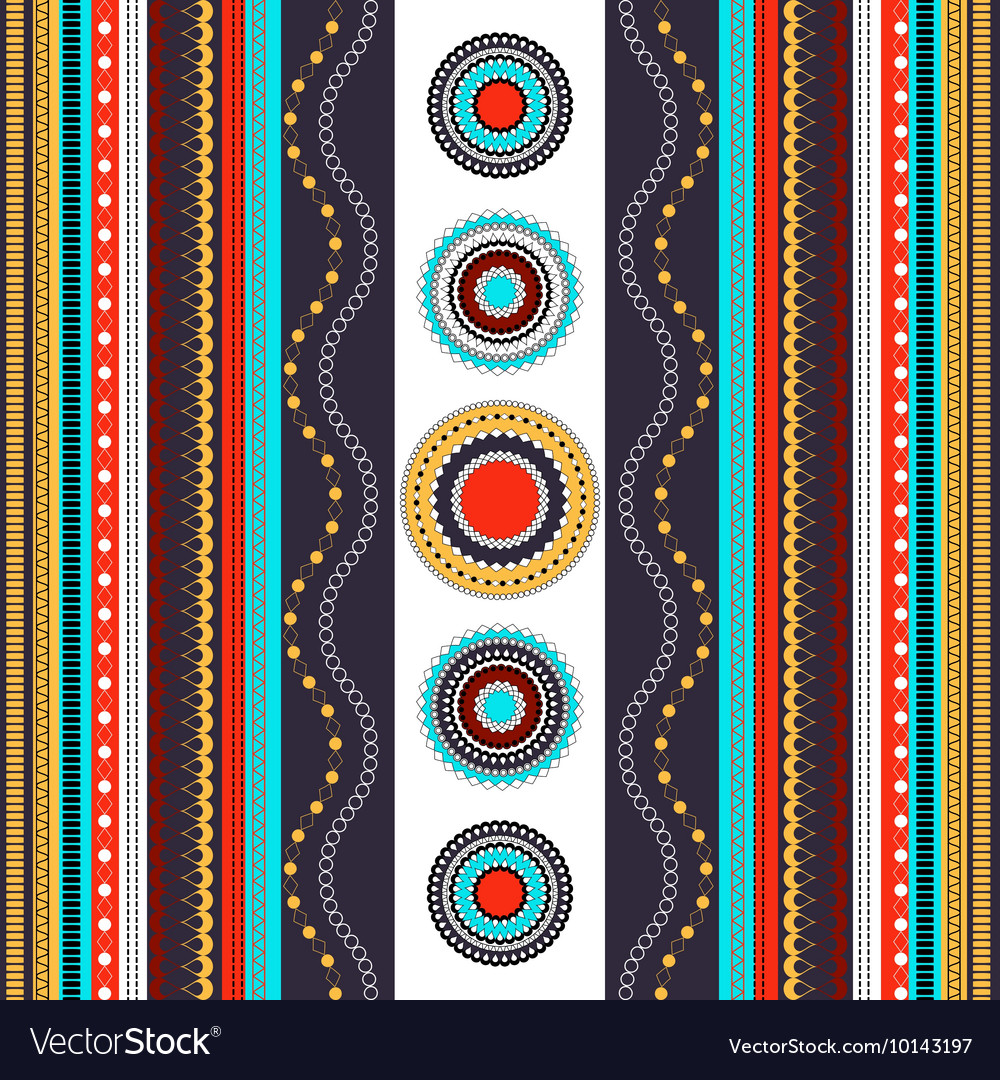 Ethnic Boho Seamless Pattern Colorful Border Vector Image