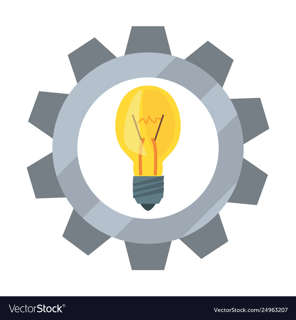 Light Bulb Gear Tool Royalty Free Vector Image