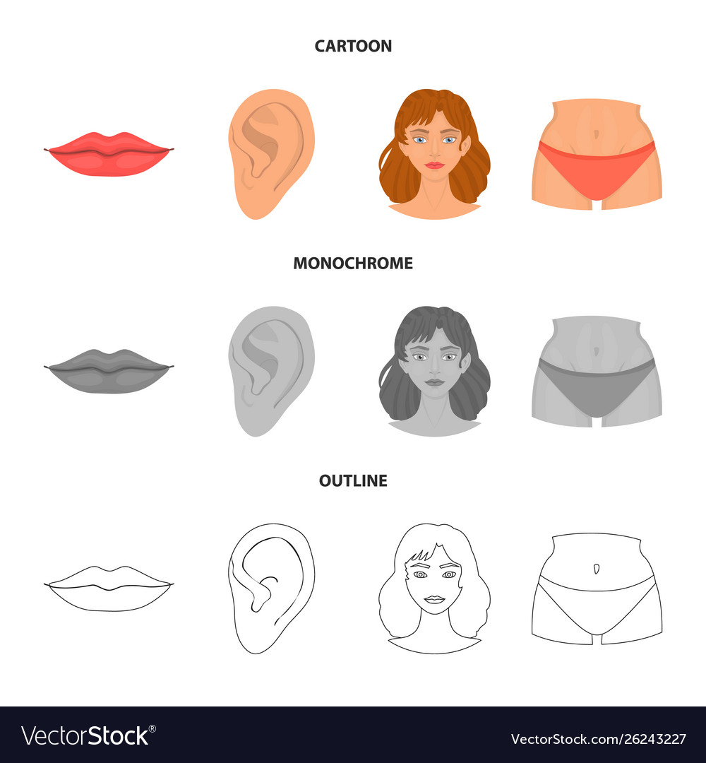 Isolated Object Body And Part Logo Collection Vector Image