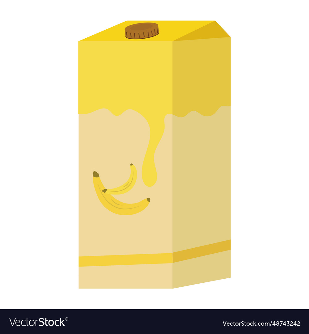 Tetra Pack Box Of Banana Juice Royalty Free Vector Image