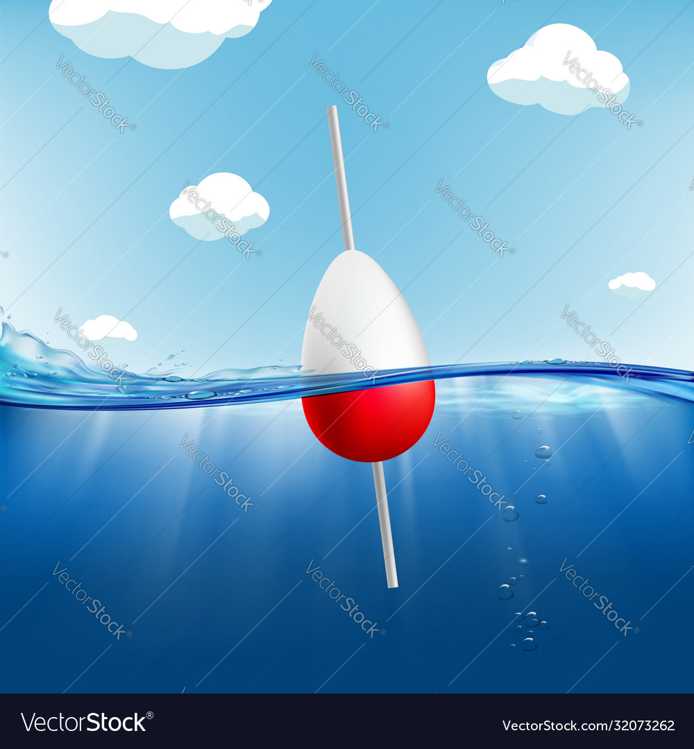 Float Or Buoy On A Water Surface With Waves Vector Image