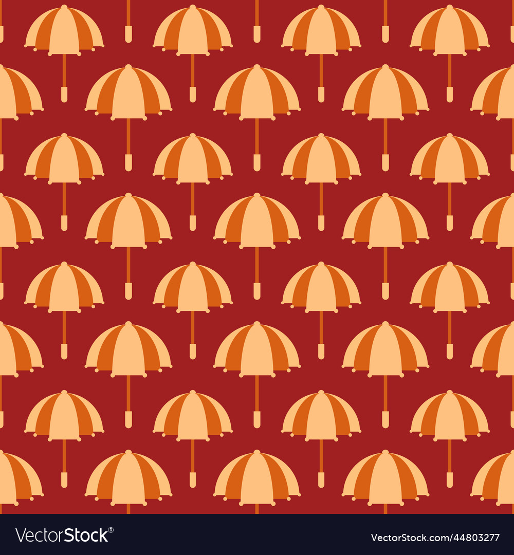 Red Seamless Pattern With Umbrellas Royalty Free Vector