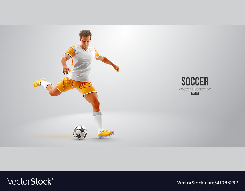 Football Soccer Player Man In Action Isolated Vector Image