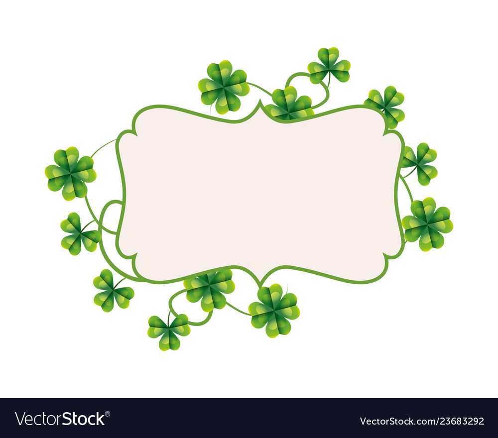 Frame Four Leaf Clover Royalty Free Vector Image