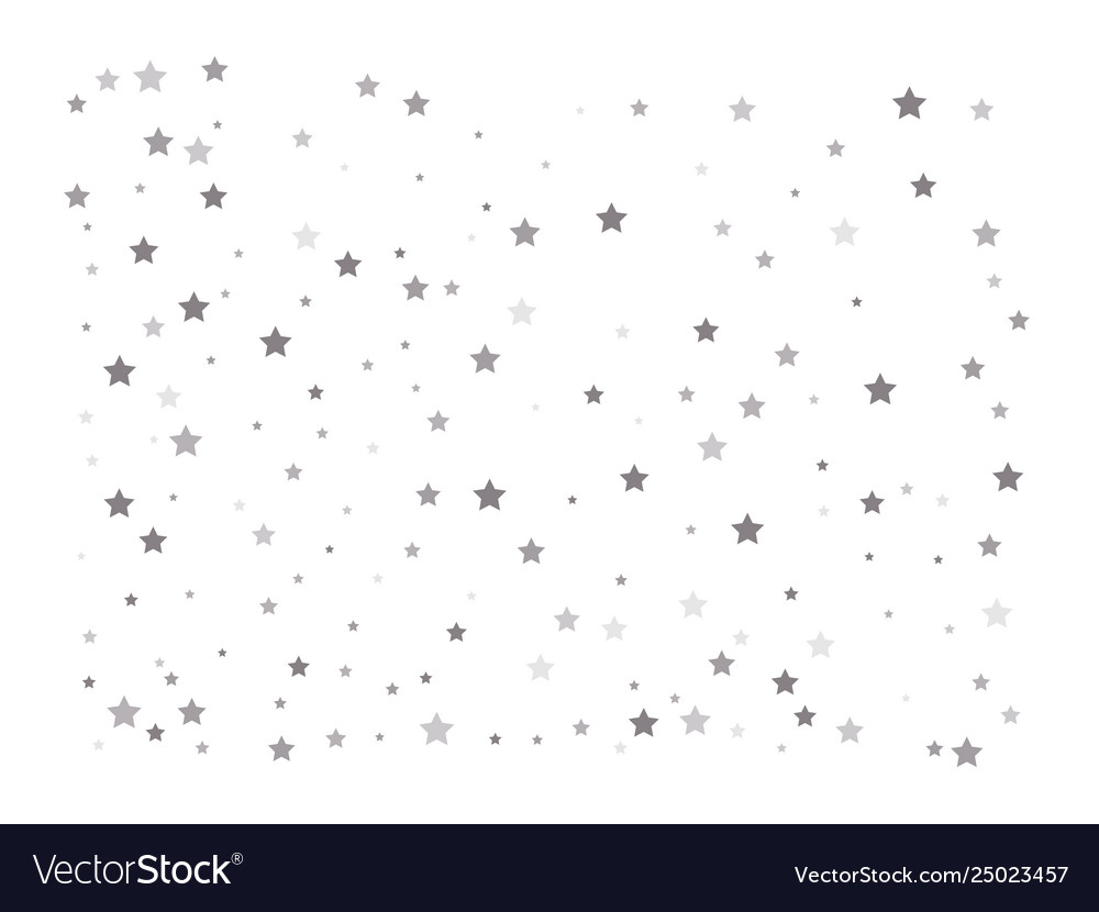 Random Falling Silver Stars Royalty Free Vector Image