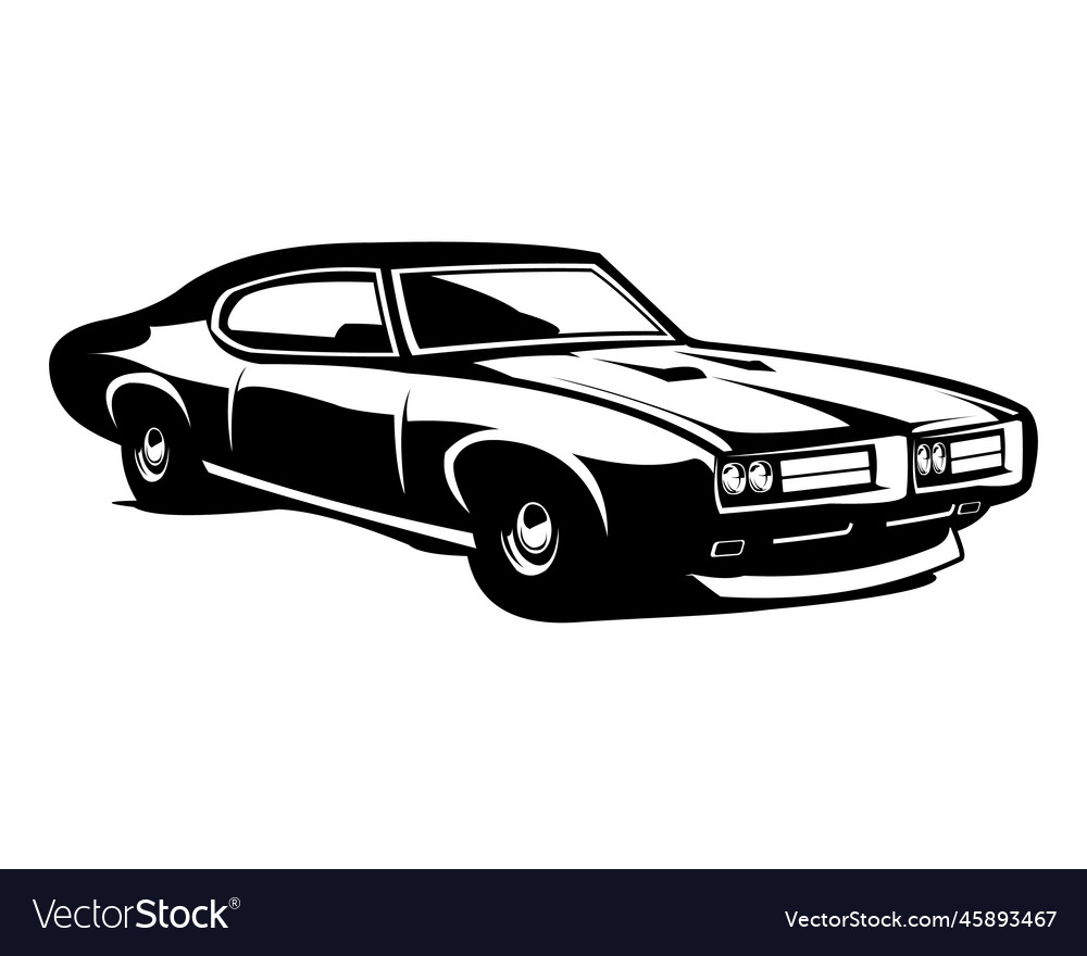 Classic Retro Pontiac Gto Judge Royalty Free Vector Image