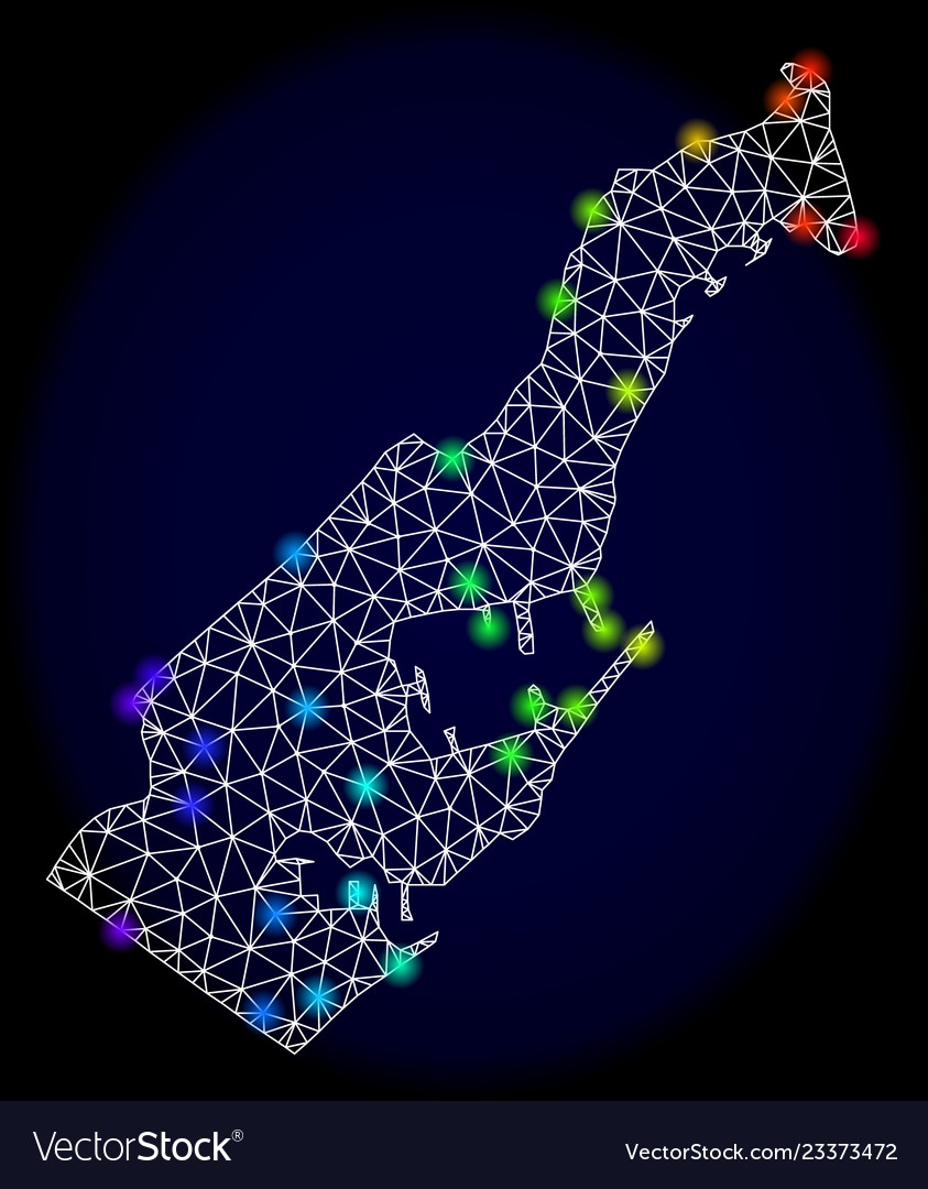 Polygonal Wire Frame Mesh Map Monaco Royalty Free Vector