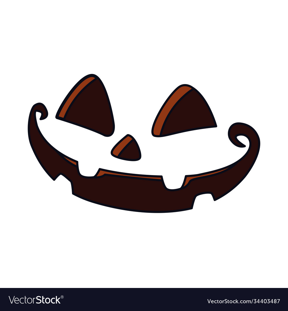 Face Halloween Pumpkin Isolated Icon Royalty Free Vector