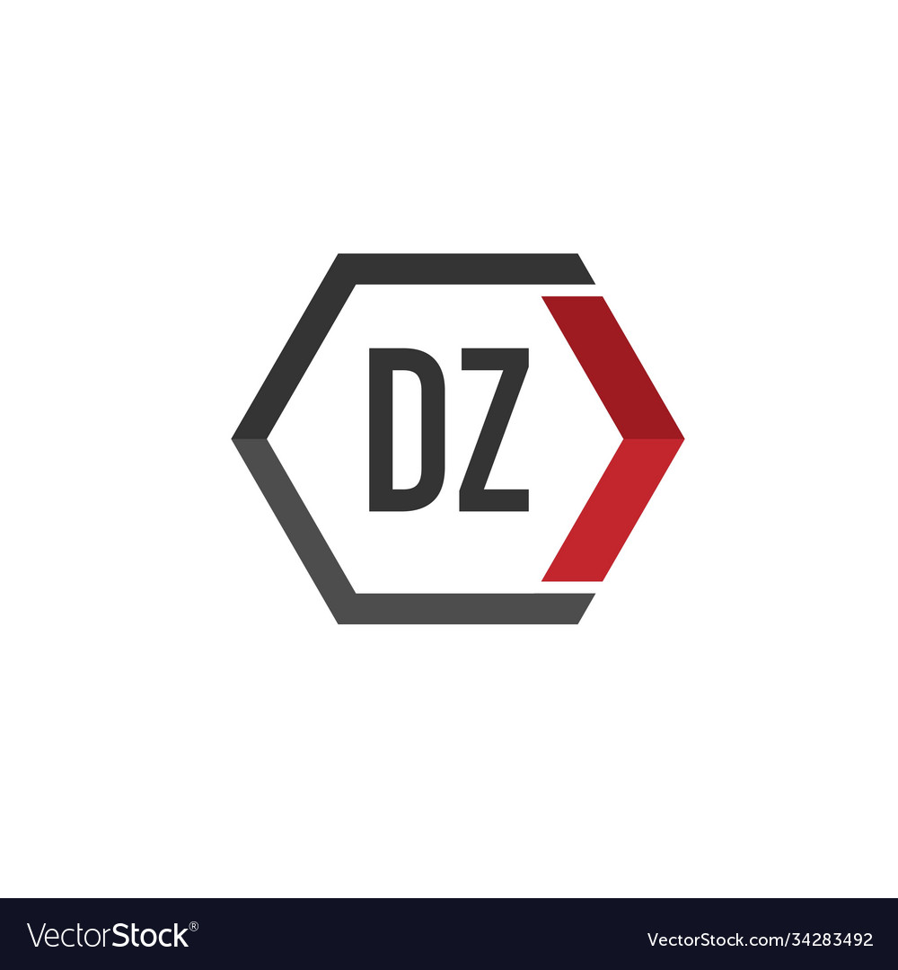 Initial Letter Dz Linked Hexagon Monogram Logo Vector Image