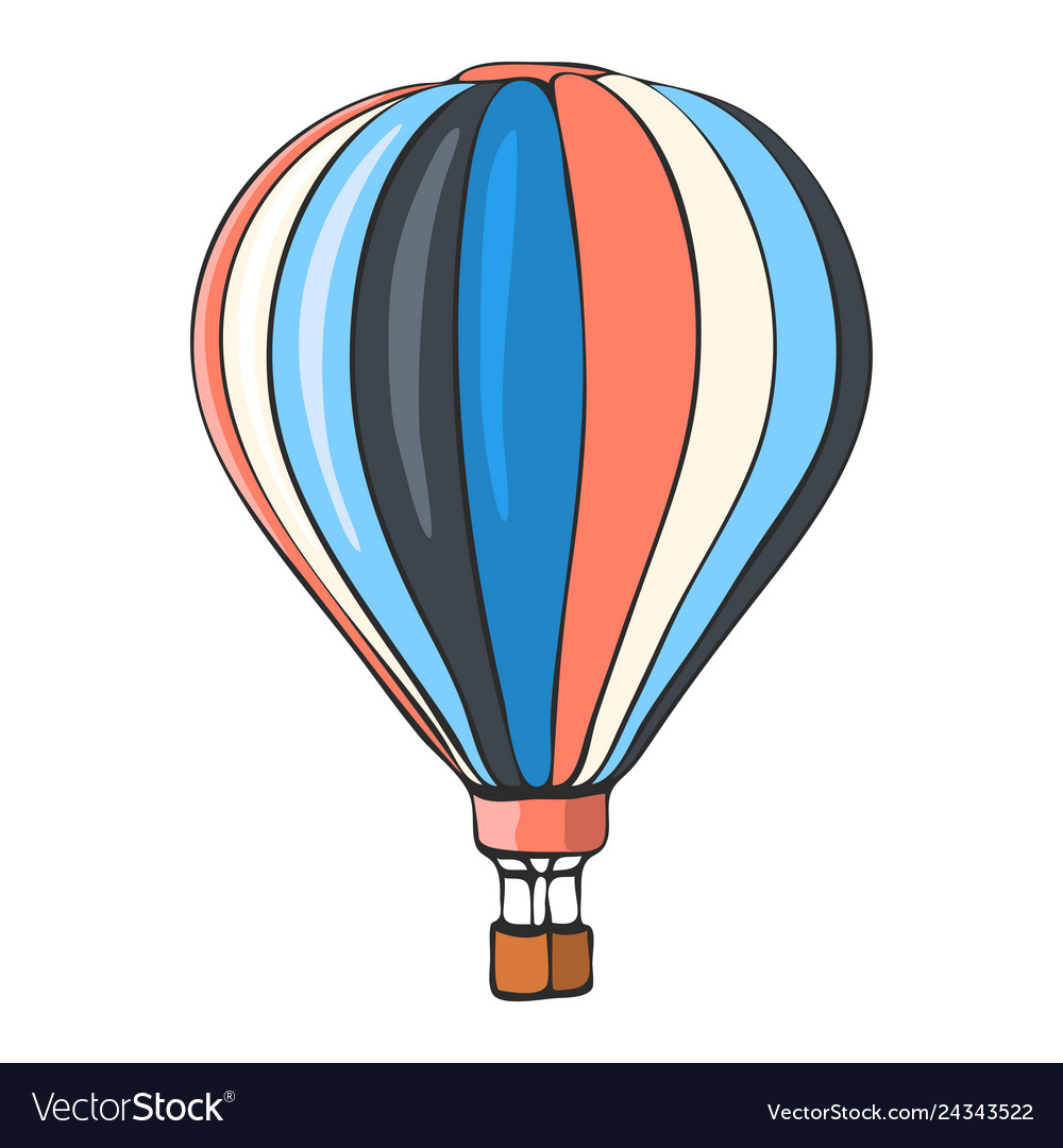 Hand Drawn Hot Air Balloon Royalty Free Vector Image