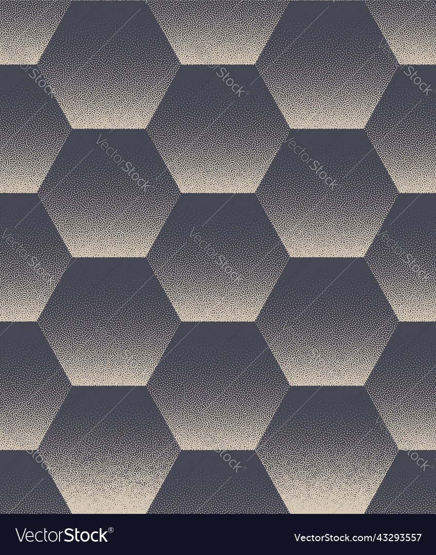 Honeycomb Grid Structure Seamless Pattern Grainy Vector Image