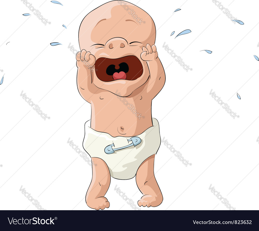 Crying Baby Royalty Free Vector Image VectorStock