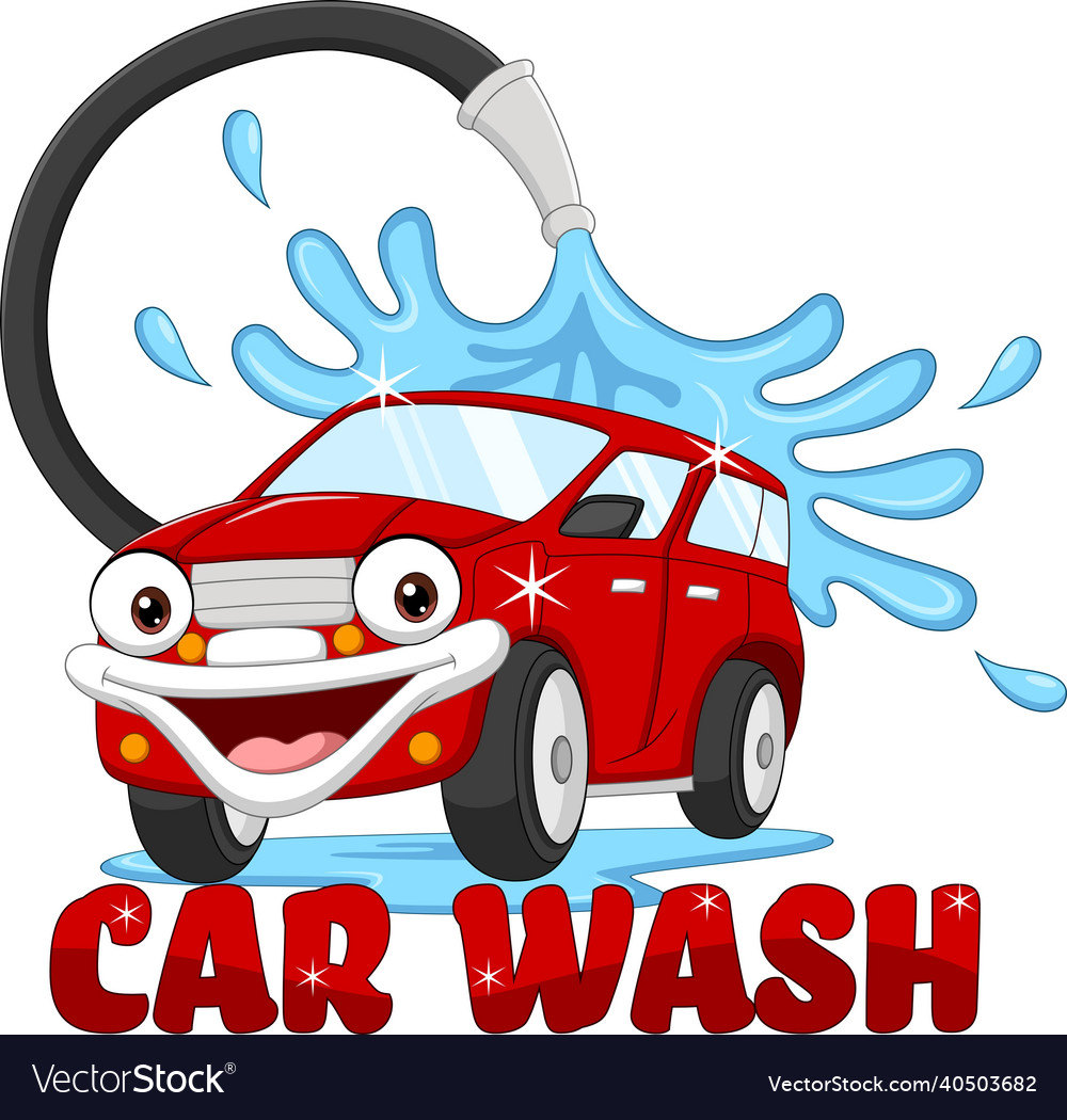 Cartoon Smiling Car Washing Mascot Royalty Free Vector Image