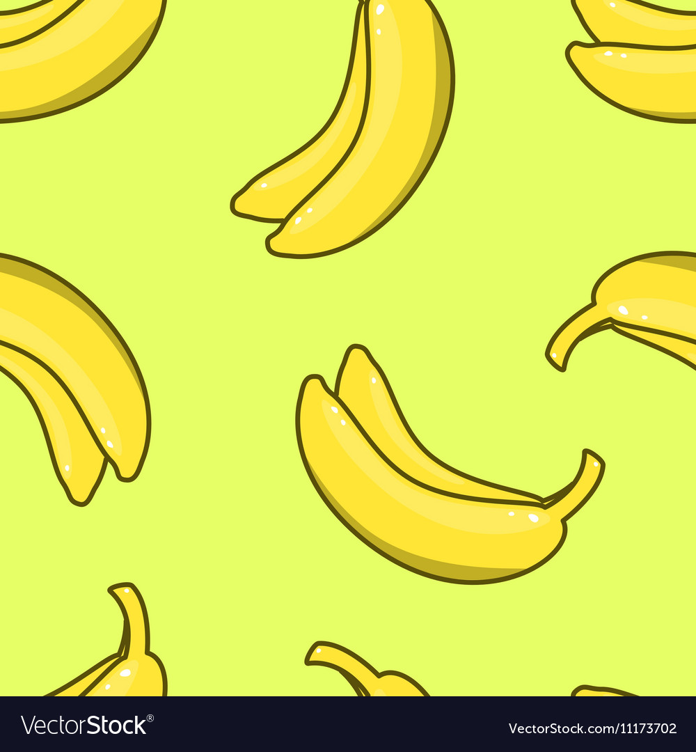 Yellow Banana Seamless Pattern Royalty Free Vector Image