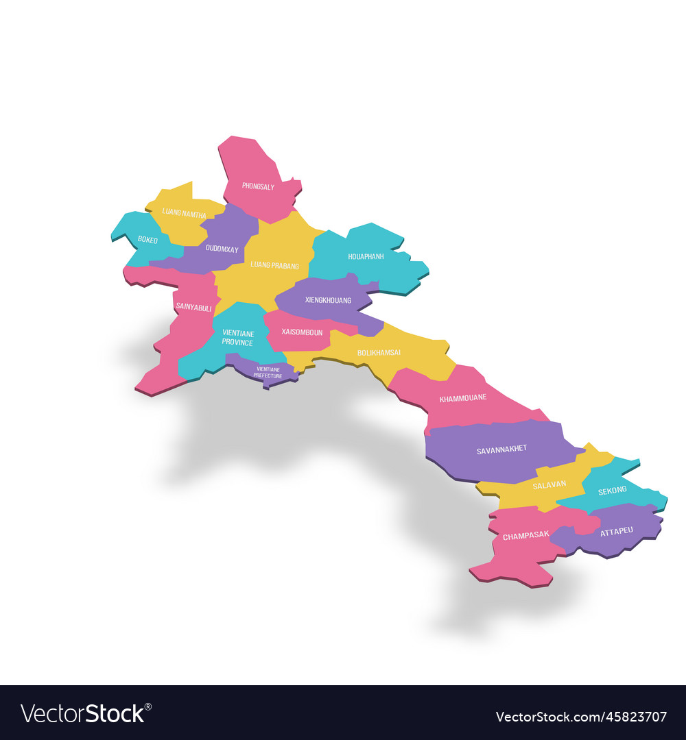 Laos Political Map Of Administrative Divisions Vector Image