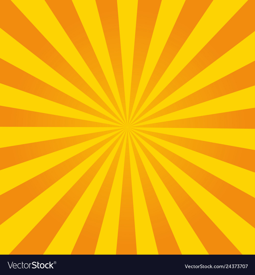 Retro Ray Orange Background In Vintage Style Vector Image