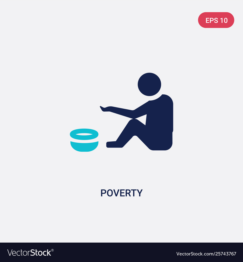 Two Color Poverty Icon From General Concept Vector Image