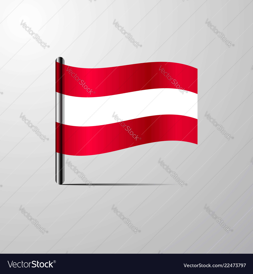 Austria Waving Shiny Flag Design Royalty Free Vector Image