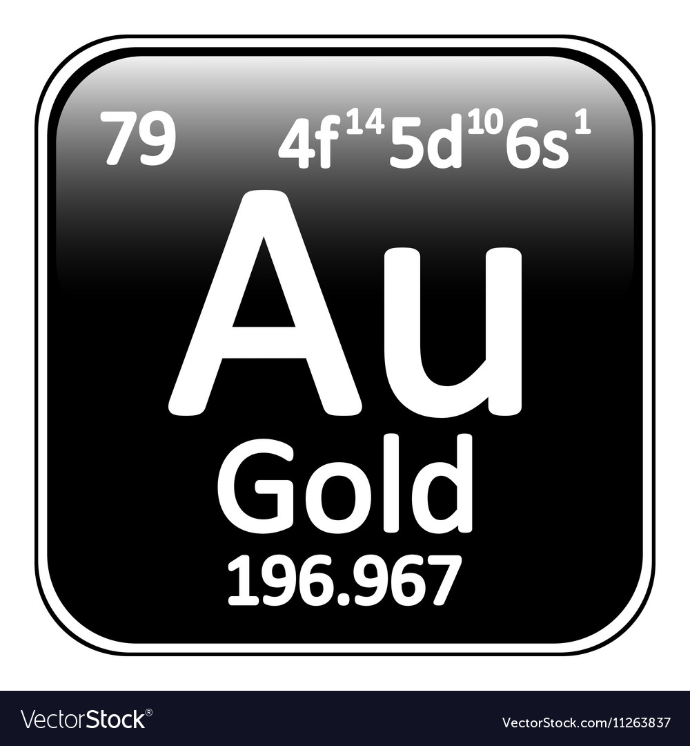 Periodic Table Element Gold Icon Royalty Free Vector Image