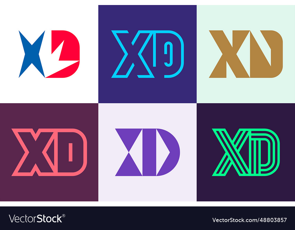 Set Of Letter Xd Logos Royalty Free Vector Image