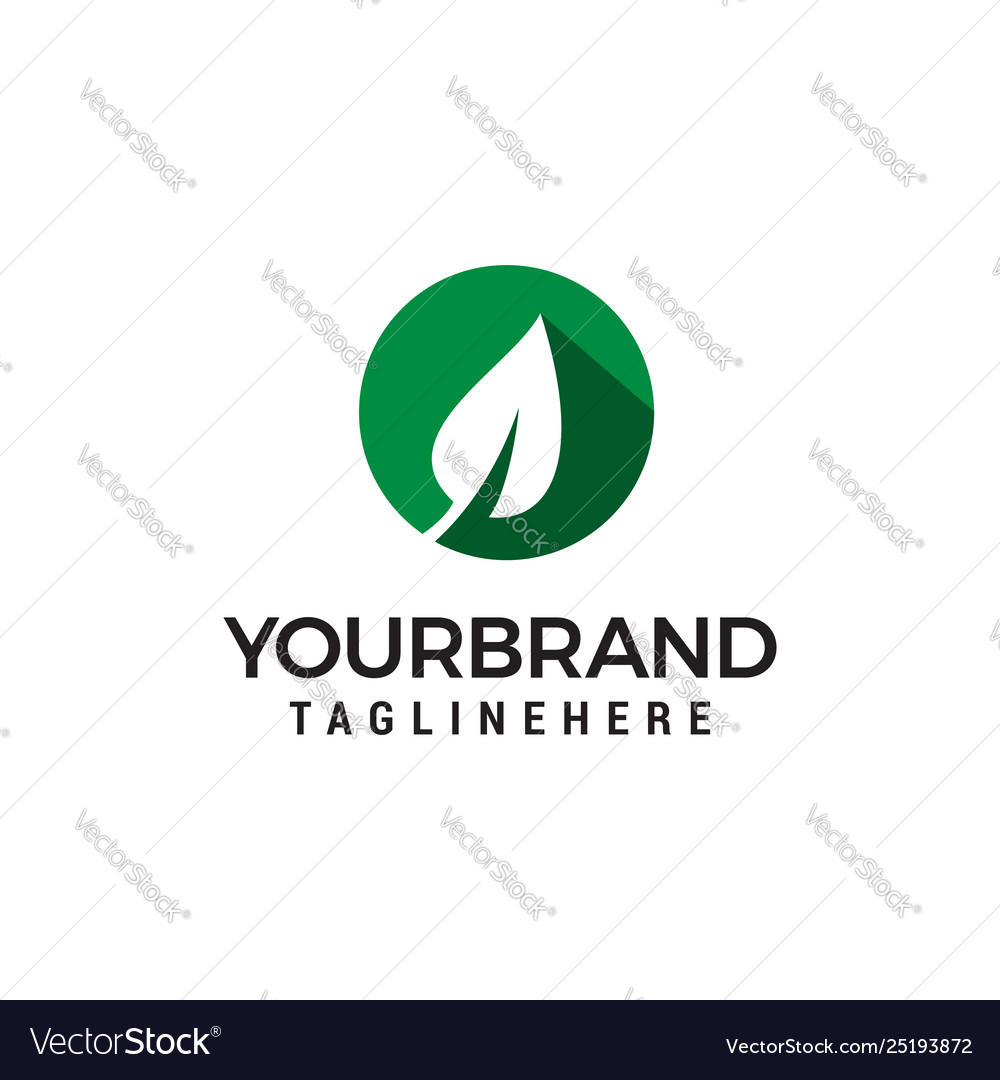 Green Leaf Logo Design Concept Template Royalty Free Vector