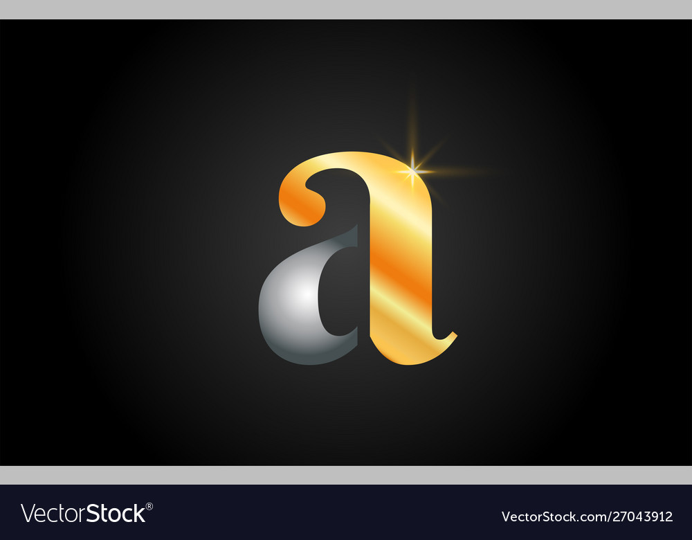 A Gold Alphabet Letter Logo Design Suitable Vector Image