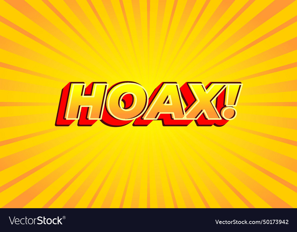 Hoax Text Effect In Modern Look Bright Yellow Red Vector Image