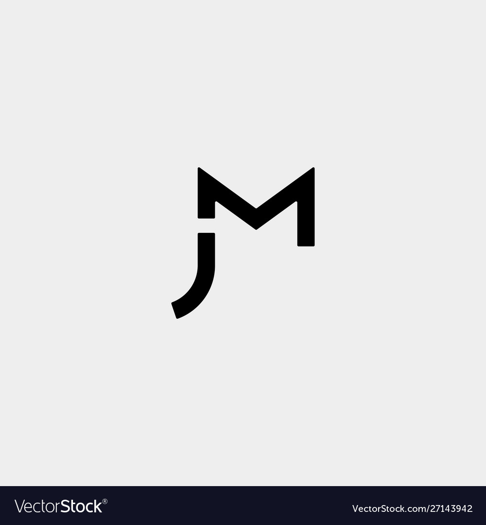 Letter Jm Mj M J Monogram Logo Design Minimal Icon