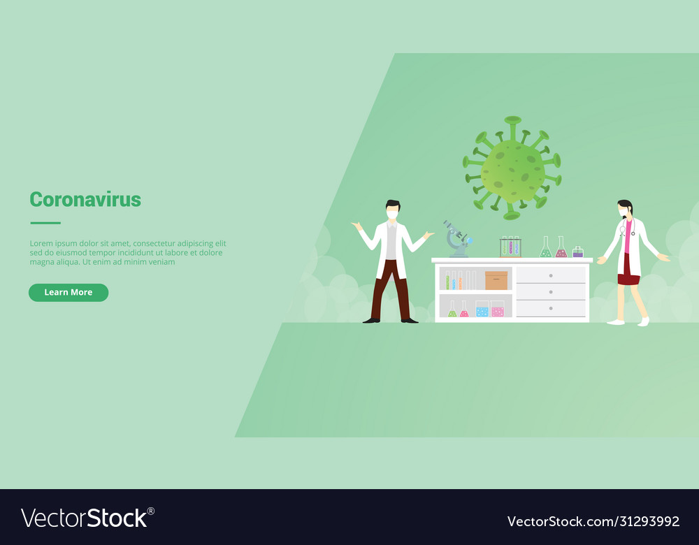 Corona Virus Campaign Concept For Website Vector Image