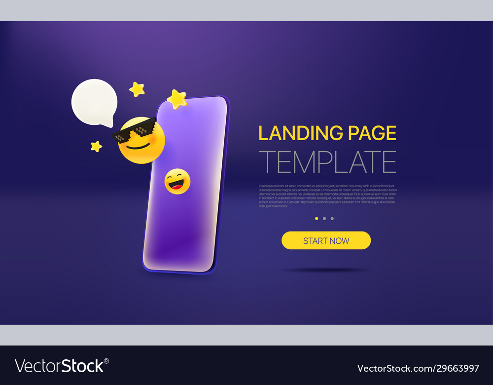 Promo Landing Page Template With Modern Royalty Free Vector