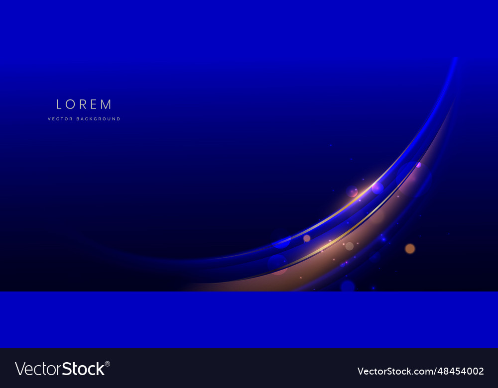 Luxury Dark Blue Background With Curved Glowing Vector Image