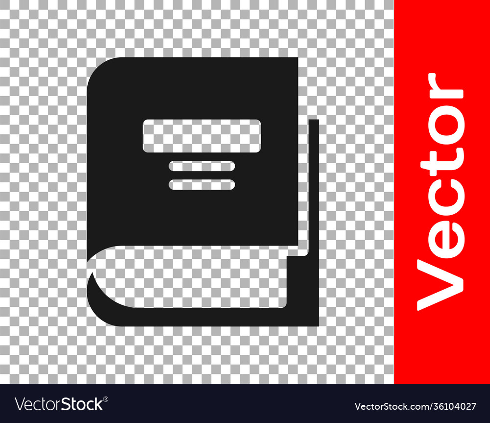 Black Book Icon Isolated On Transparent Background