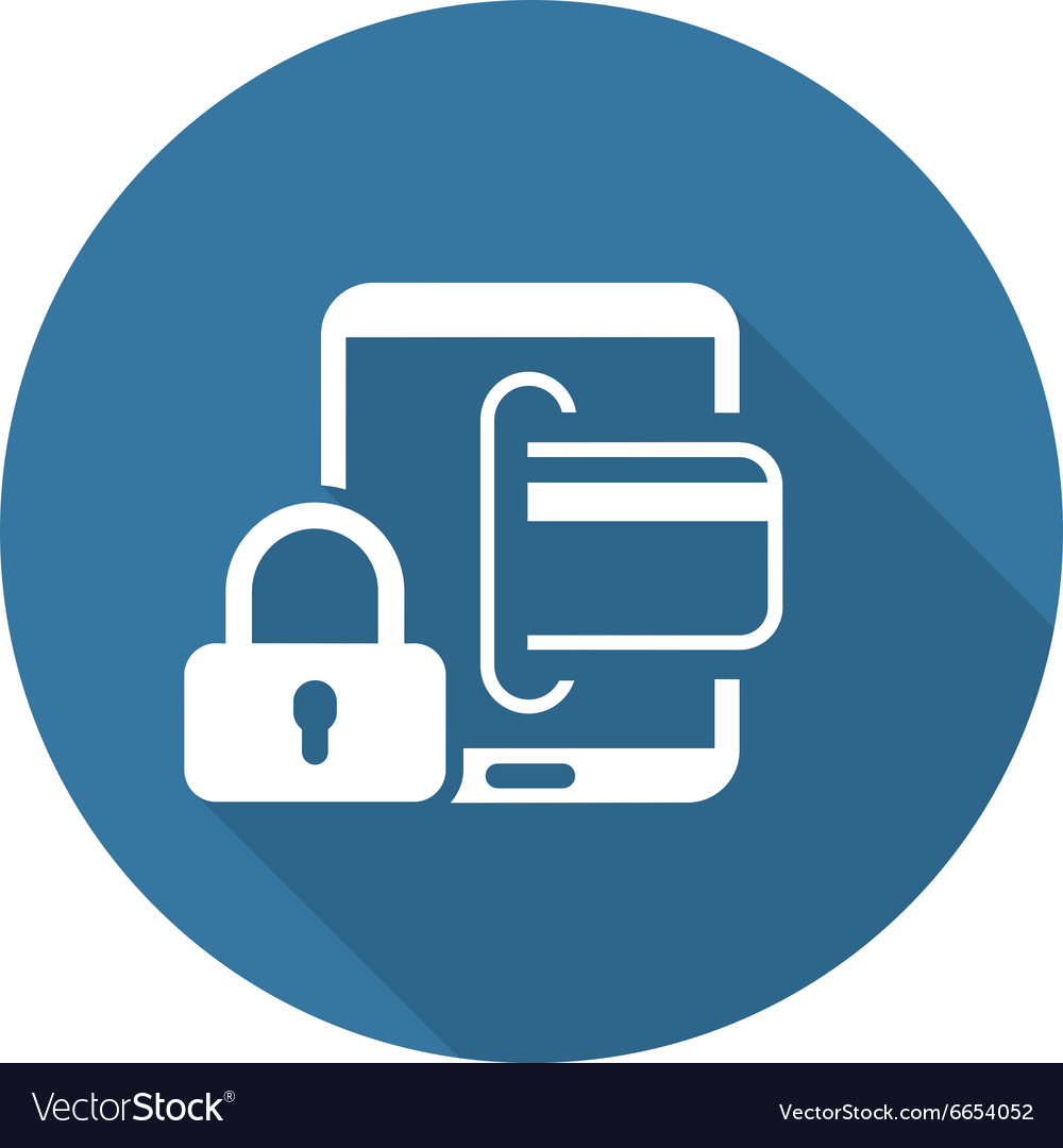 Secure Transactions Icon Flat Design Royalty Free Vector