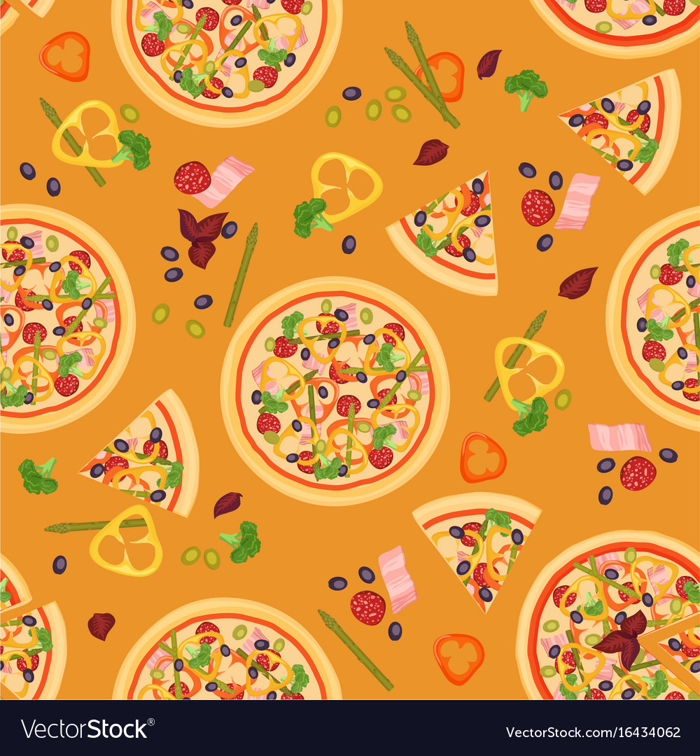 Seamless Texture Pizza Slices Royalty Free Vector Image