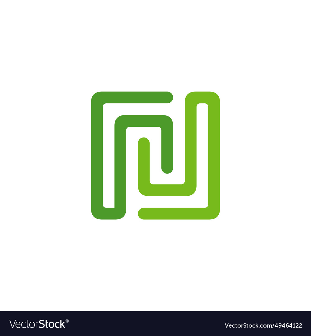 Nu Initial Letter Logo Design Royalty Free Vector Image