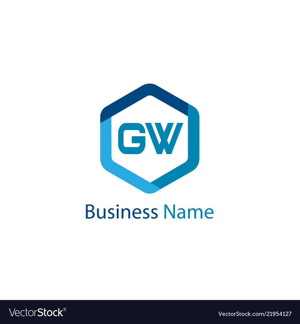 Initial Letter Gw Logo Template Design Royalty Free Vector