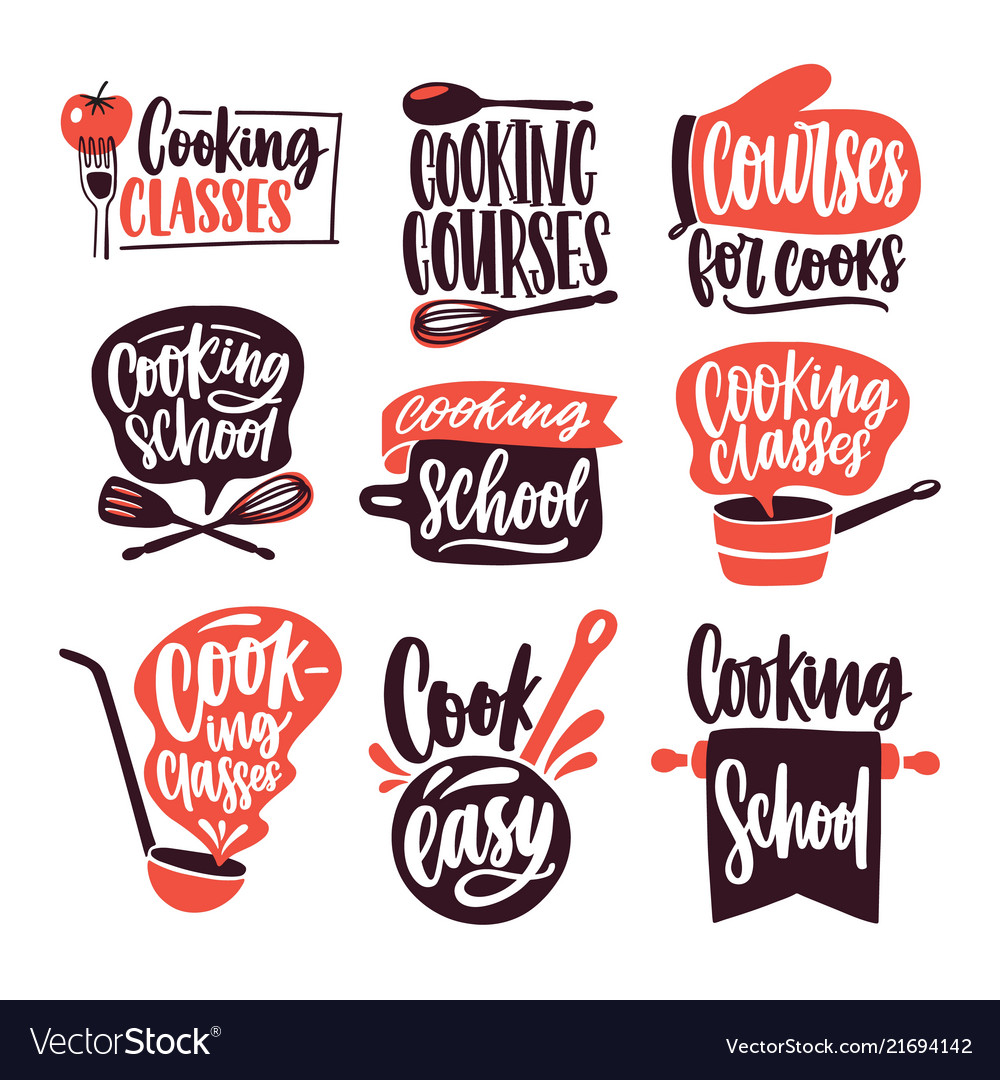 Collection Of Lettering Written With Cursive Font Vector Image