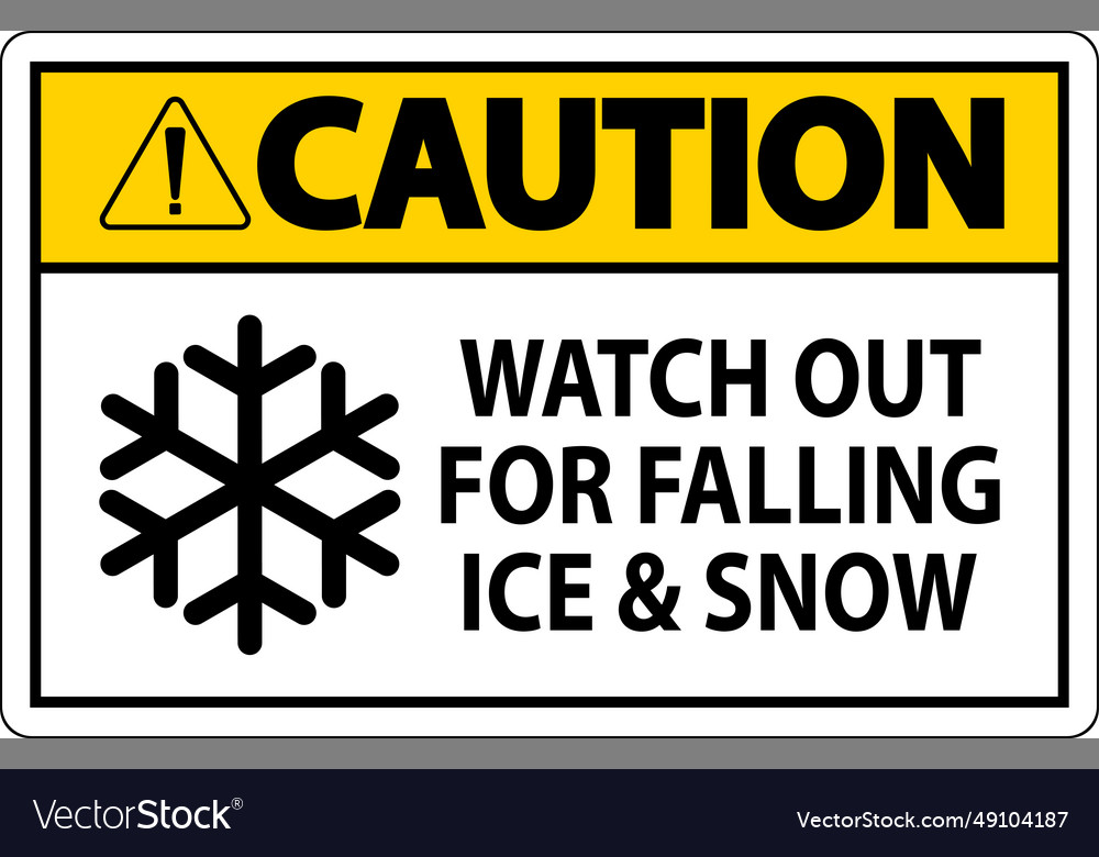 Caution Sign Watch Out For Falling Ice And Snow Vector Image