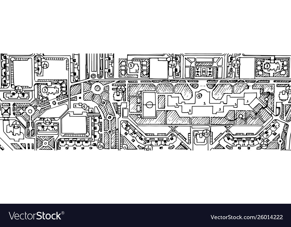 Street City Hand Drawn Map Royalty Free Vector Image