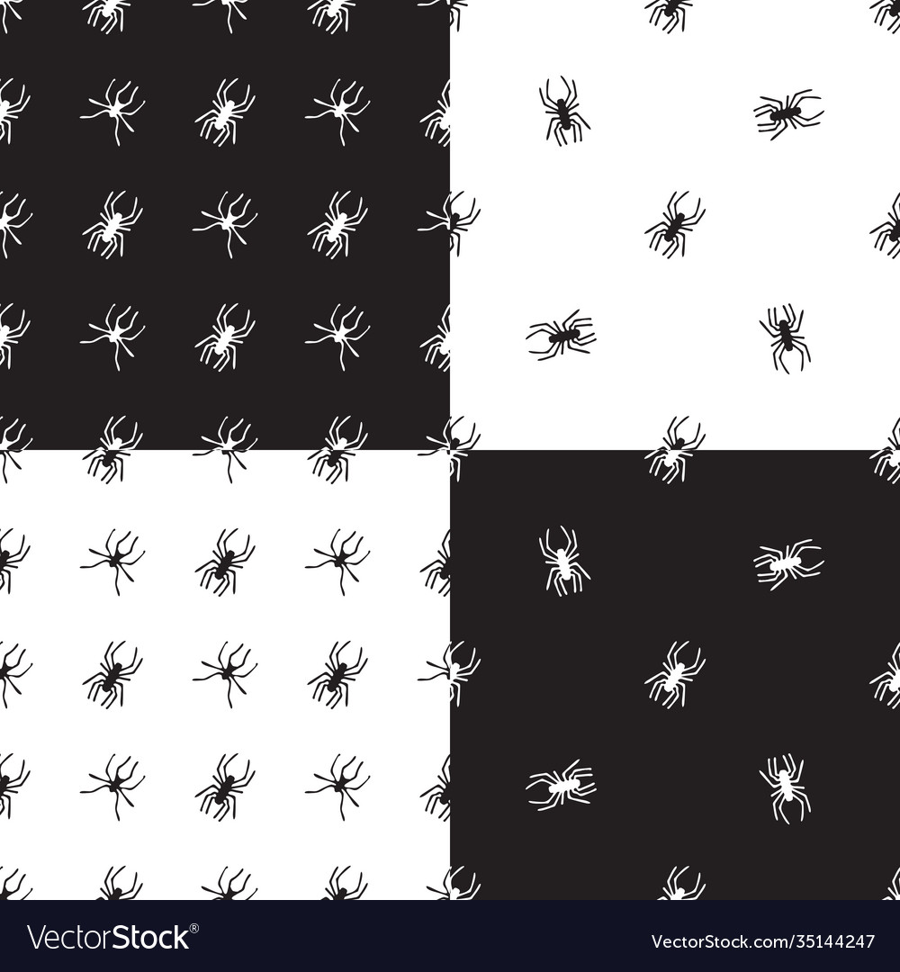 Seamless Patterns With Spiders Royalty Free Vector Image