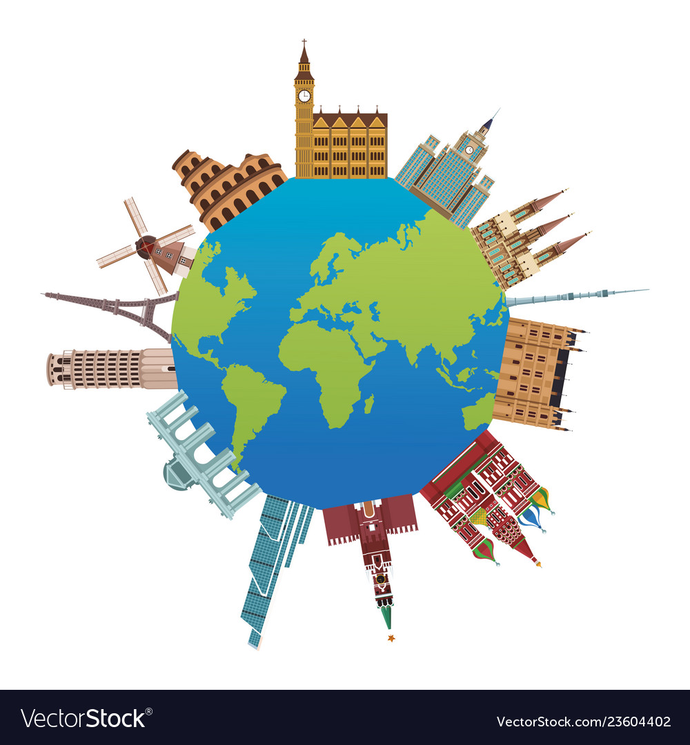 World Monuments Icon Royalty Free Vector Image