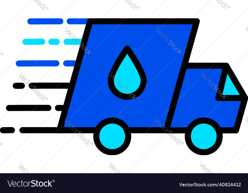 Simple Color Water Delivery Truck Icon Royalty Free Vector