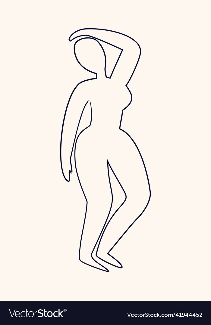 Naked Woman Silhouette Royalty Free Vector Image