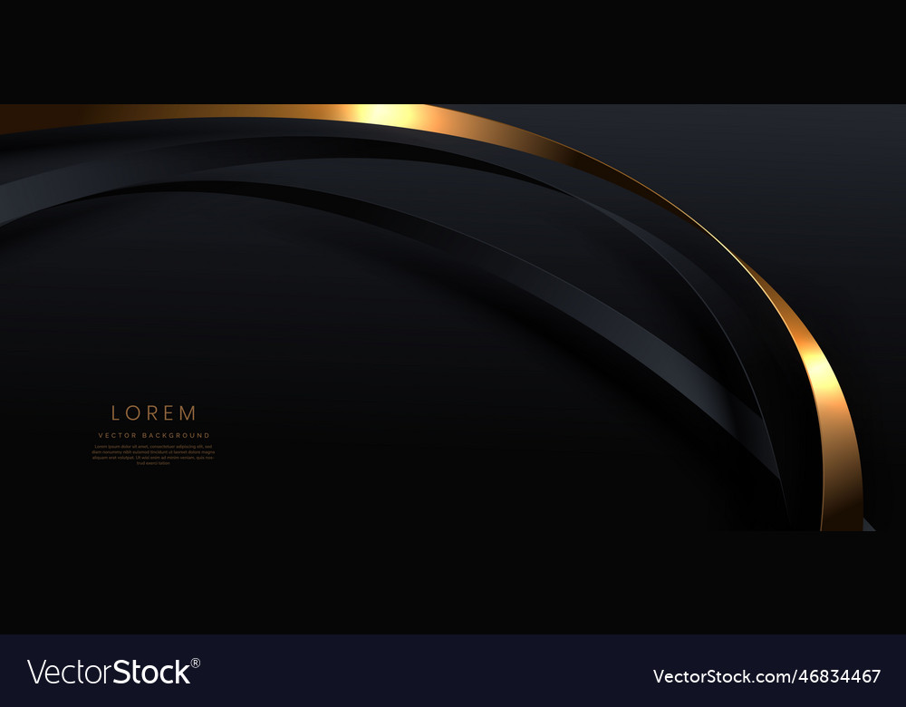 Abstract D Gold Curved Dark And Gold Ribbon Vector Image