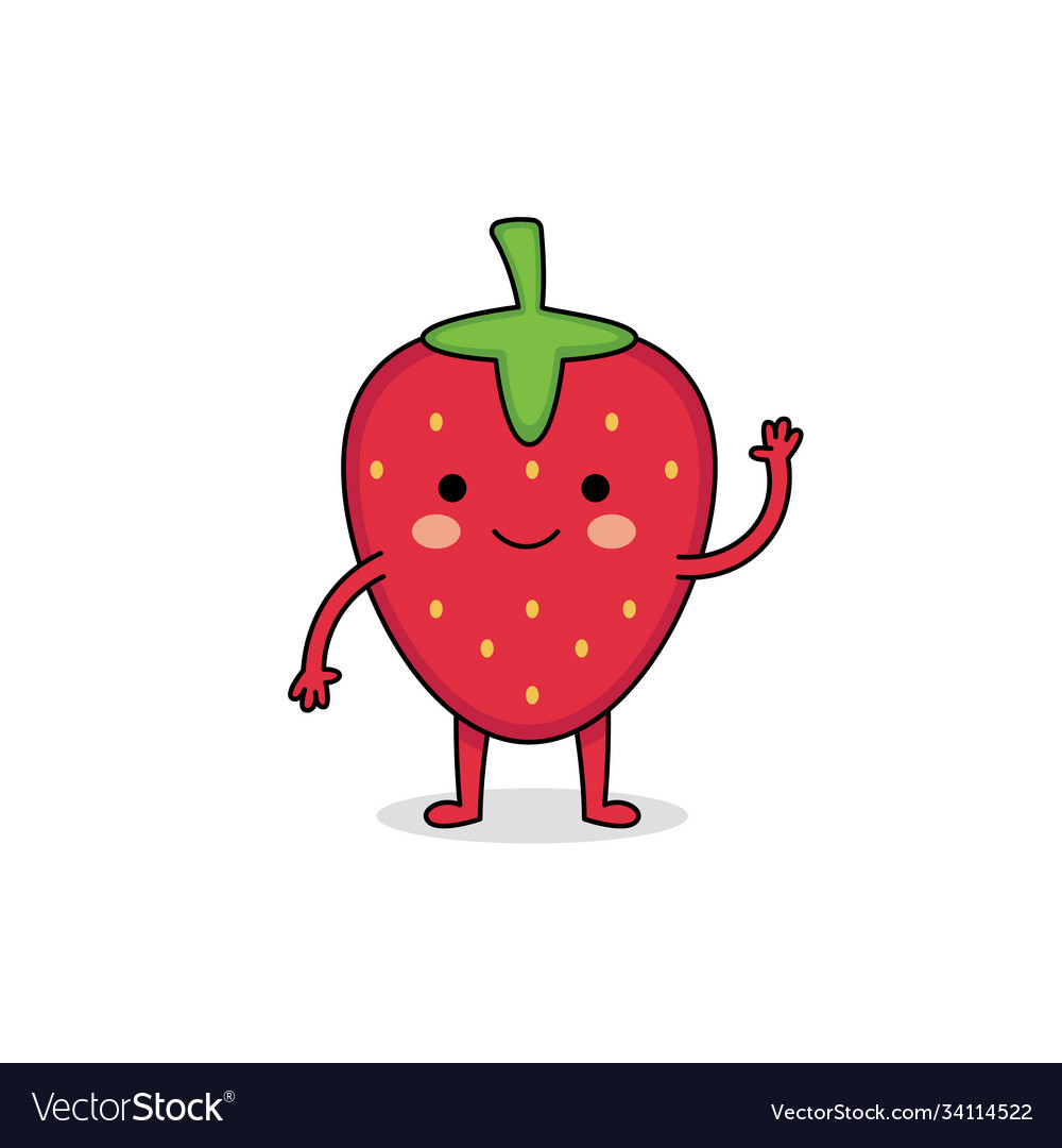 Cute Strawberry Cartoon Character Royalty Free Vector Image