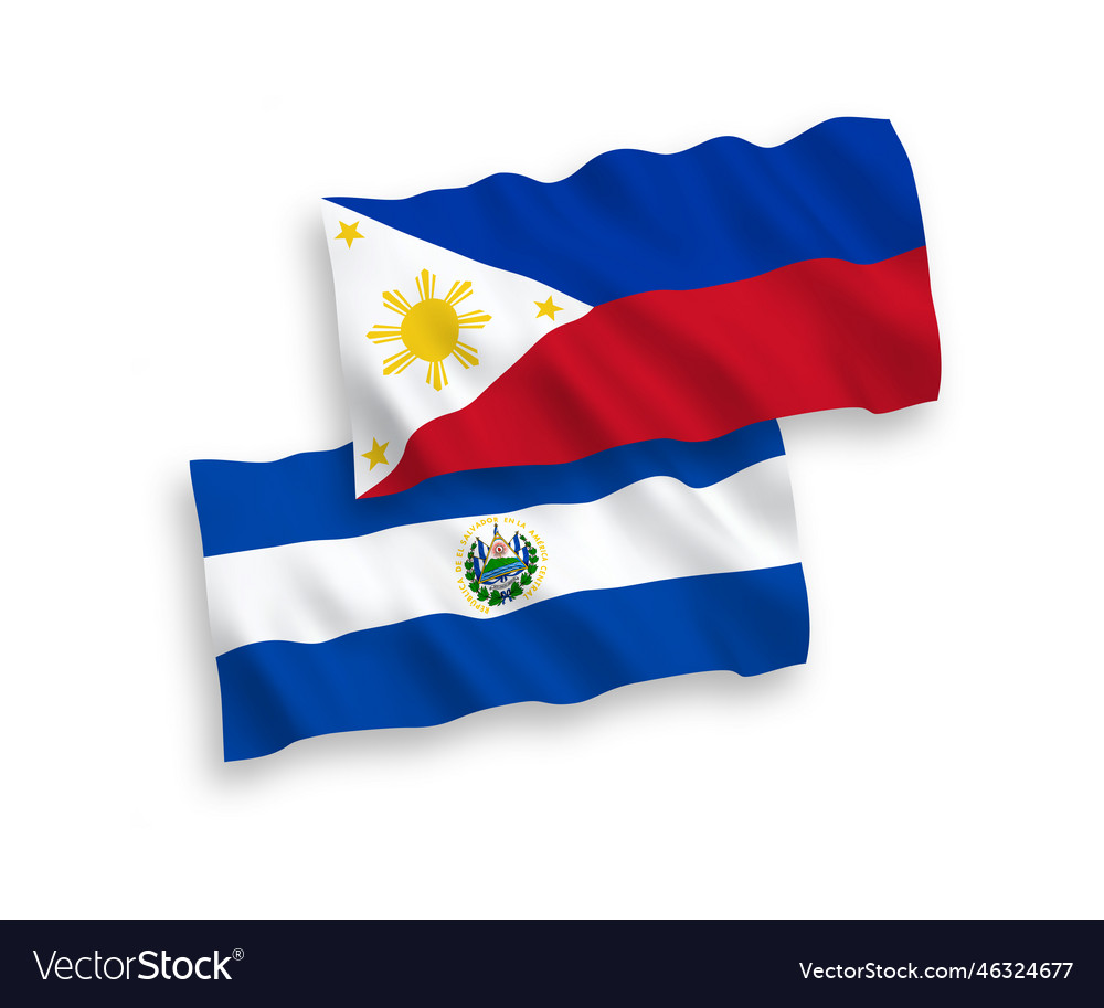 Flags Of Republic El Salvador And Philippines Vector Image