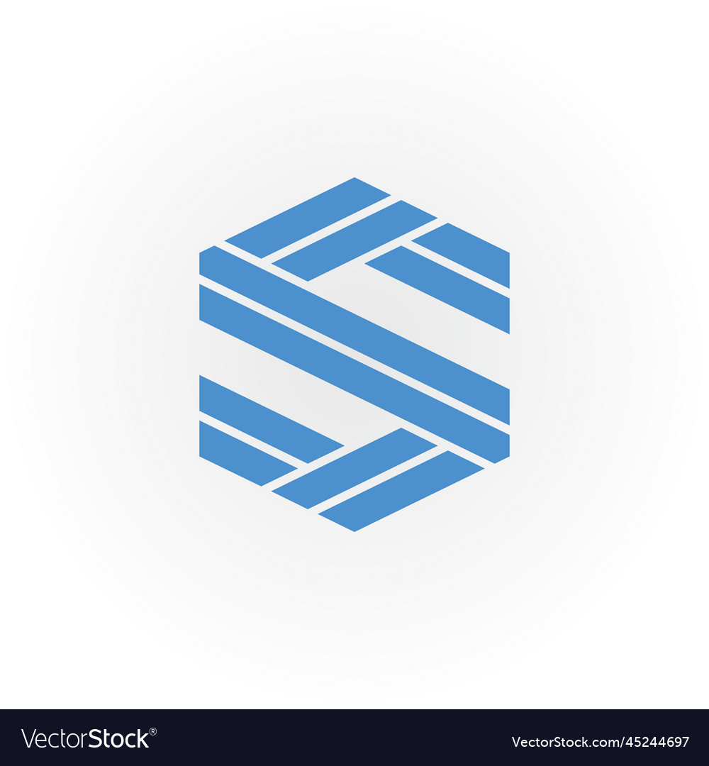 Abstract Initial Letter Sc Or Cs Logo In Blue Vector Image