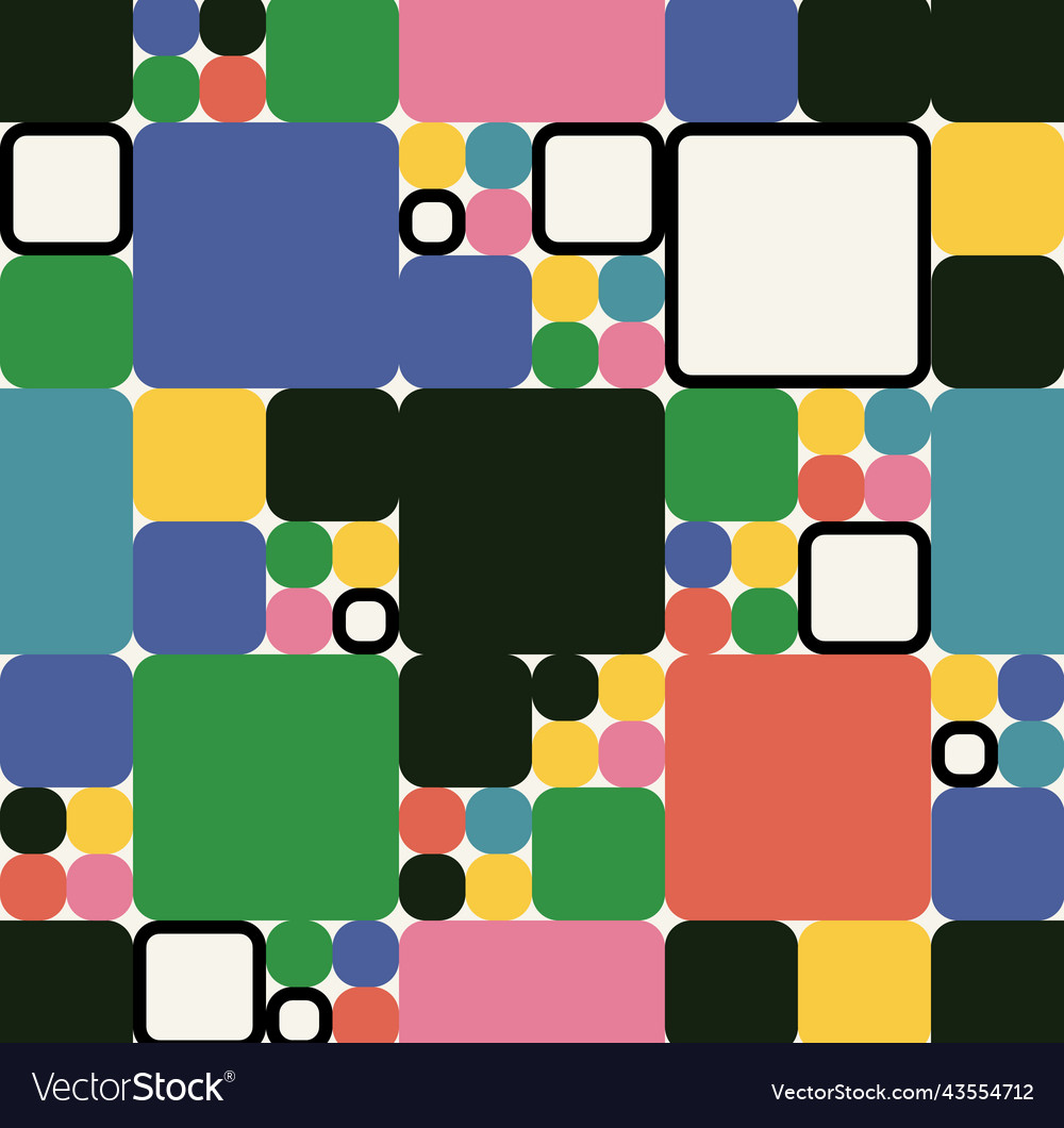 Abstract Seamless Pattern With Colorful Squares Vector Image